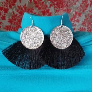 Black Fan Earrings